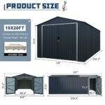10'x20' Plus Upgraded Metal Garage Shed with Double Front Doors, Side Entry Door - Image 2