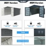 13'x20' Plus Upgraded Metal Garage Shed with Double Front Doors, Side Entry Door - Image 6