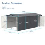 13'x20' Metal Garage Shed with Double Front Doors, Side Entry Door - Image 2