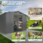 13'x20' Metal Garage Shed with Double Front Doors, Side Entry Door - Image 4