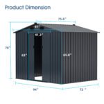 8'x6' Metal Storage Shed - Image 3