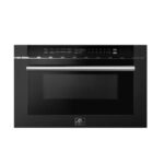 FORNO Espresso Capoliveri 24" 1.2 cu. ft. Built-In Microwave Drawer in Black with Silver Handles, FMWDR3000-24BLK - Image 2