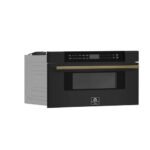 FORNO Espresso Capoliveri 30" 1.2 cu. ft. Built-In Microwave Drawer in Black with Silver Handles, FMWDR3000-30BLK - Image 2