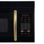 FORNO Scalo 30" 1.6 cu. ft. 300 CFM Over The Range Microwave in Black with Antique Brass Accents, FOTR3007-30BLK - Image 3