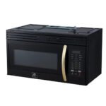 FORNO Scalo 30" 1.6 cu. ft. 300 CFM Over The Range Microwave in Black with Antique Brass Accents, FOTR3007-30BLK - Image 5