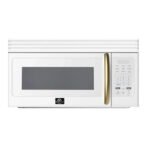 FORNO Scalo 30" 1.6 cu. ft. 300 CFM Over The Range Microwave in White with Antique Brass Accents, FOTR3007-30WHT