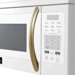FORNO Scalo 30" 1.6 cu. ft. 300 CFM Over The Range Microwave in White with Antique Brass Accents, FOTR3007-30WHT - Image 4