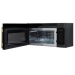 FORNO Fornace 30" 1.5 cu. ft. 300 CFM Over The Range Microwave in Black with Antique Brass Accents, FOTR3038-30BLK - Image 5