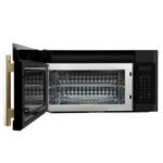 FORNO Fornace 30" 1.5 cu. ft. 300 CFM Over The Range Microwave in Black with Antique Brass Accents, FOTR3038-30BLK - Image 8