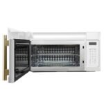 FORNO Fornace 30" 1.5 cu. ft. 300 CFM Over The Range Microwave in White with Antique Brass Accents, FOTR3038-30WHT - Image 9