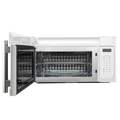 FORNO Fornace 30" 1.5 cu. ft. 300 CFM Over The Range Microwave in White with Antique Brass Accents, FOTR3038-30WHT - Image 10