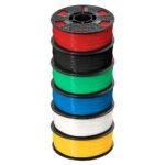 Afinia ABS PLUS Premium Filament, 1 kg, 6-Pack,Blk,White,Red,Yellow,Blue,Green 28592