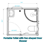 Portable Toilet with Fan-shaped Door Shower - Image 10