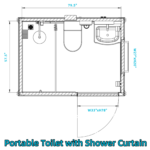 Portable Toilet with Shower Curtain Style - Image 9