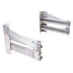 Loading Ramp Storage Brackets for Step Deck Trailers without Knee Braces
