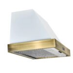 FORNO Vittorio 36" 600 CFM Wall Mount Range Hood in White and Antique Brass Trim with Remote Control, FRHWM5078-36WHT - Image 3