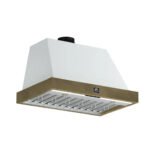 FORNO Vittorio 36" 600 CFM Wall Mount Range Hood in White and Antique Brass Trim with Remote Control, FRHWM5078-36WHT - Image 2