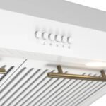 FORNO Espresso Bari 30" 400 CFM Under Cabinet Range Hood in White with Silver Handles, FRHUC5255-30WHT - Image 5