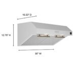 FORNO Espresso Bari 30" 400 CFM Under Cabinet Range Hood in White with Silver Handles, FRHUC5255-30WHT - Image 7