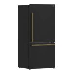 FORNO Espresso Milano 31" 17.2 cu. ft. Right Swing Refrigerator and Bottom Freezer in Black with Silver Handles, FFFFD1785-31BLK - Image 4