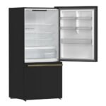 FORNO Espresso Milano 31" 17.2 cu. ft. Right Swing Refrigerator and Bottom Freezer in Black with Antique Brass Handles, FFFFD1785-31BLK - Image 5