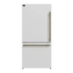 FORNO Espresso Milano 62" 34.4 cu. ft. Side-By-Side Refrigerator with Ice Maker in White with Antique Brass Accents, FFFFD1787-60WHT - Image 3