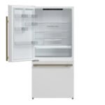 FORNO Espresso Milano 31" 17.2 cu. ft. Left Swing Refrigerator and Bottom Freezer with Ice Maker in White and Antique Brass Handles, FFFFD1786-31WHT - Image 3