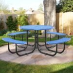 46" Round Picnic Tables With Umbrella Hole - Image 14