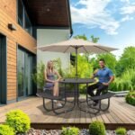 46" Round Picnic Tables With Umbrella Hole - Image 12