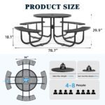 46" Round Picnic Tables With Umbrella Hole - Image 2
