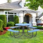 46" Round Picnic Tables With Umbrella Hole - Image 13