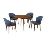 Arcadia/Juno Rubberwood Dining Set - Stylish 5-Piece Round Table with Ergonomic Chairs for Comfort - Image 3