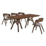 Cortina Mid-Century 5-Piece Dining Set with Stylish Gray Upholstery for Comfortable Family Gatherings - Image 7