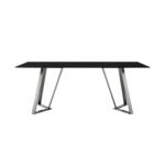 Cressida/Portia 7-Piece Dining Set - Modern Glass Top Table with Comfortable Stainless Steel Chairs - Image 6