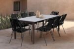 Fineline/Clip Eucalyptus 9-Piece Outdoor Dining Set with Durable Super Stone Table and Stylish Chairs - Image 11