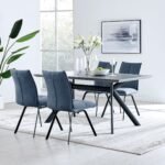 Margot/Rylee 5-Piece Dining Set - Luxurious Upholstered Comfort with Durable Metal Frame & Table - Image 9