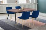 Messina/Messina Messina 5-Piece Velvet and Walnut Dining Set - Elegant Modern Design with Comfort and Durability - Image 11