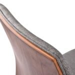 Treviso 5-Piece Mid-Century Modern Dining Set with Walnut Table & 4 Comfortable Gray Chairs - Image 9