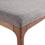 Treviso 5-Piece Mid-Century Modern Dining Set with Walnut Table & 4 Comfortable Gray Chairs - Image 16