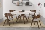 Venus Contemporary 5-Piece Dining Set with Marble Top and Comfortable Upholstered Chairs - Image 61