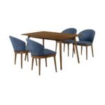 Westmont/Juno Modern Rubberwood 5-Piece Dining Set - Stylish Table & Ergonomic Chairs for Home - Image 11