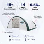 Single Truss Arch Storage Shelter W30'xL65'xH15' - Image 6