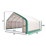 Single Truss Storage Shelter W20'xL40'xH12' - Image 2