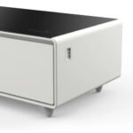 FORNO Evoluto 51" Smart Coffee Table – Dual Fridge Drawers, Bluetooth Audio, Wireless Charging, RGB Light in Black in White, FCTFR7006-51WHT - Image 6