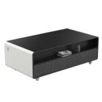 FORNO Evoluto 51" Smart Coffee Table – Dual Fridge Drawers, Bluetooth Audio, Wireless Charging, RGB Light in Black in White, FCTFR7006-51WHT - Image 8