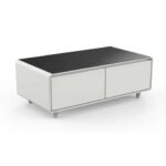 FORNO Evoluto 51" Smart Coffee Table – Dual Fridge Drawers, Bluetooth Audio, Wireless Charging, RGB Light in Black in White, FCTFR7006-51WHT - Image 9