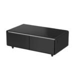 FORNO Evoluto 51" Smart Coffee Table – Dual Fridge Drawers, Bluetooth Audio, Wireless Charging, RGB Light in Black, FCTFR7006-51BLK - Image 16
