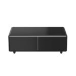 FORNO Evoluto 51" Smart Coffee Table – Dual Fridge Drawers, Bluetooth Audio, Wireless Charging, RGB Light in Black, FCTFR7006-51BLK - Image 4