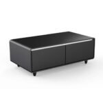 FORNO Evoluto 51" Smart Coffee Table – Dual Fridge Drawers, Bluetooth Audio, Wireless Charging, RGB Light in Black, FCTFR7006-51BLK - Image 11