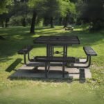 46" Square Picnic Table With Umbrella Hole - Image 7